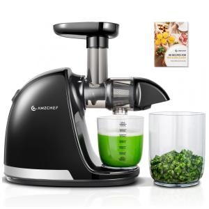 Centrifuga de Frutas com Função Reversa e Alto Rendimento, 110V 150W, AMZCHEF, Preto