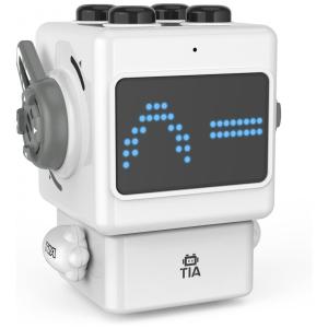 Robô Programável Inteligente JakMean NX01 com Controle de Voz e Aplicativos de Codificação para Crianças Acima de 3 Anos, Branco