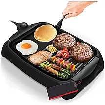 Churrasqueira Grill Elétrica até 4 Porções com Chapa Antiaderente e Controle de Temperatura, 110V 1000W, Nozaya, Preta