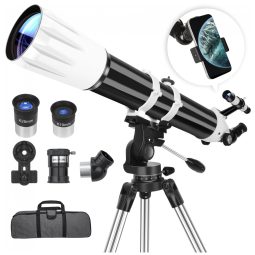 Telescópio Refrator Astronômico de 90mm e 900mm para Adultos de Alta Potência - Telescópio Profissional Multi-Revestido para