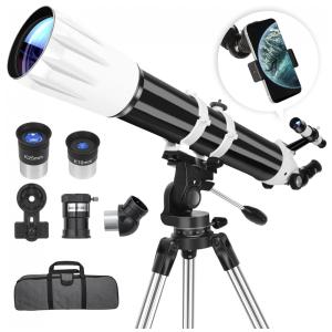 Telescópio Refrator Astronômico de 90mm e 900mm para Adultos de Alta Potência - Telescópio Profissional Multi-Revestido para