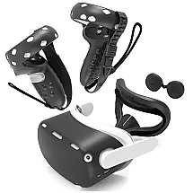 HUIUKE Touch Controller Grip Cover for Oculus Quest 2 with VR Shell Cover, Silicone VR Face Cover Pad and Lens Cover, 4 in 1 Silicone Cover
