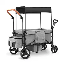 Carrinho de Passeio Dupla SAFETY CAREYA Cinza com Rodas