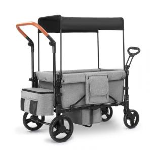 Carrinho de Passeio Dupla SAFETY CAREYA Cinza com Rodas