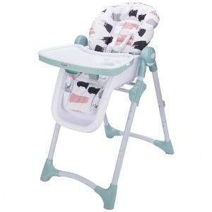 Cadeira de Alimentação Cadeirão com Bandeja Removível e Almofada, Bergbela, Verde