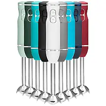 Mixer de 2 Velocidades Lâminas de Aço Inoxidável 300W, CHEFMAN Immersion Stick Hand Blender, Branco