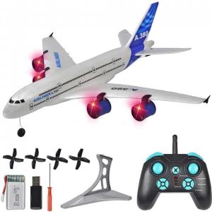SLBHNM A 380 Avião de Controle Remoto 2.4G Design 4CH, Branco, Idade Recomendada 14