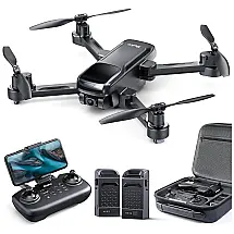 Drone com Câmera 4K para Adultos 40 Min de Voo e Retorno Automático, 2 Bateria e Estojo de Transporte, RUKO, Preto