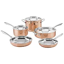 Conjunto de Panelas e Frigideiras Antiaderentes com Distribuição Uniforme, 5 Peças, Cobre, CUISINART CTPP 8, Dourado