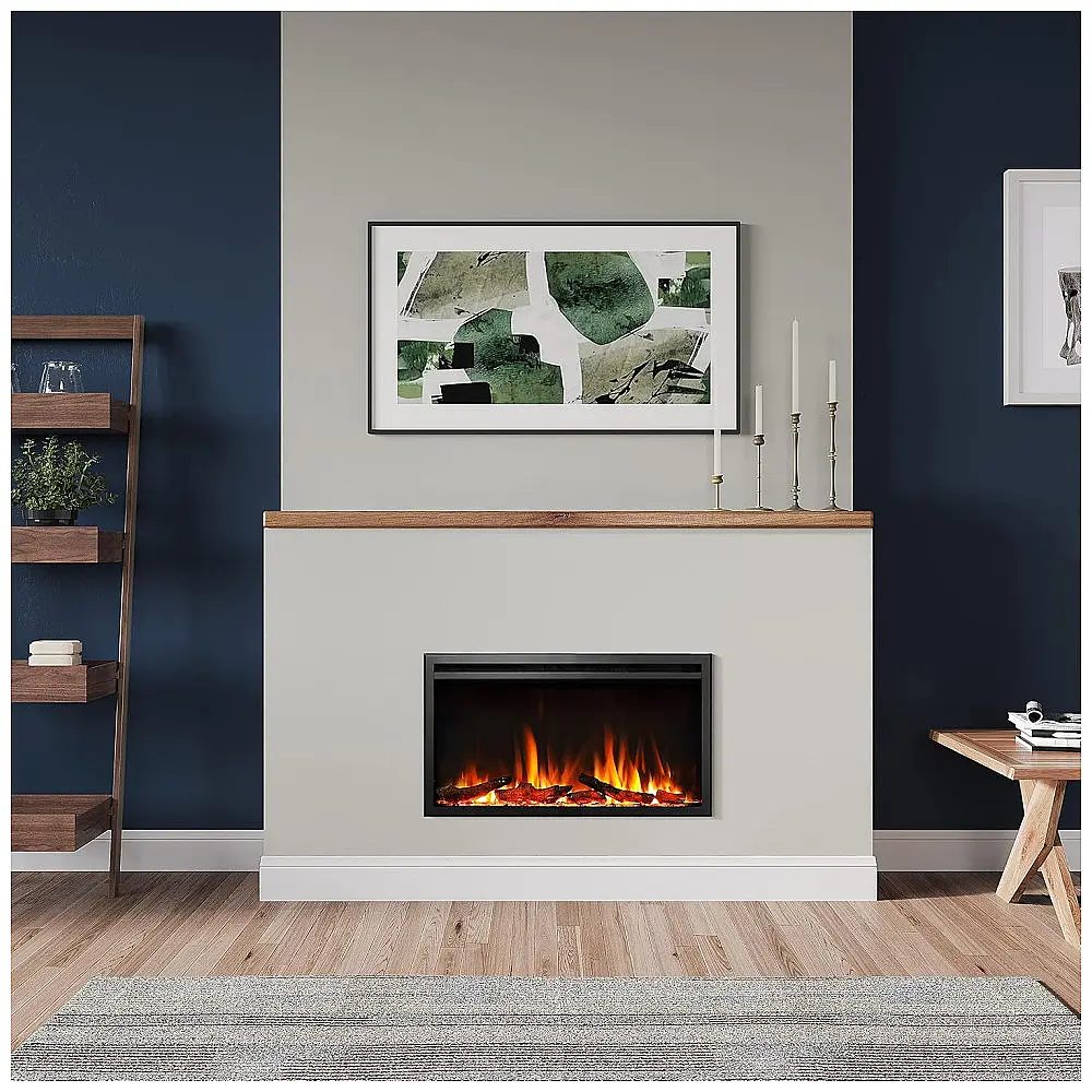 Lareira Elétrica de Embutir na Parede LegendFlame Preta 750W/1500W 110V 84 cm largura x 48 cm altura — foto 2