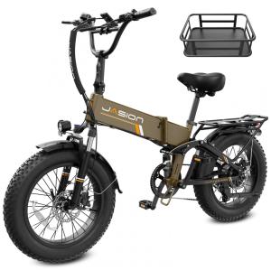 Bicicleta elétrica dobrável Jasion Hunter Pro azul cobalto pneu grosso 20" motor 1000W pico 1800W bateria 48V 15Ah até 128 km 110V