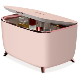 Mini Geladeira para Skincare 9 Litros Portátil, 12V, Bivolt, LVARA SKFRIDGE 01, Rosa