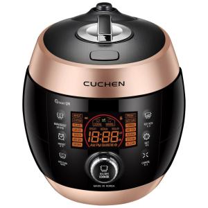 Panela de Arroz Elétrica 6 Xícras Cruas com Pressão de Aquecimento e Limpeza Automática a Vapor, 110V Cuchen, Preta Rose Gold