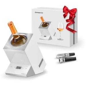 Resfriador para Garrafa de Vinho Elétrico com Controle Digital, 110V, Cobalance, Branco