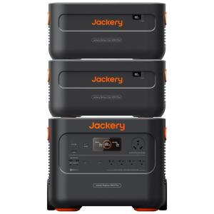 Kit Gerador de Energia Solar Portátil E2000 Plus com 2 Baterias de Expansão LiFePO4 de 6128 Wh, 110V, Jackery, Preto e Laranja