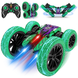 Carrinho RC Acrobático 4x4 com Controle Duplo, Giros 360°, Recarregável - Brinquedo Eletrônico para Meninos de 3 a 12 anos,Rcabcar