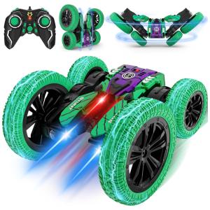 Carrinho RC Acrobático 4x4 com Controle Duplo, Giros 360°, Recarregável - Brinquedo Eletrônico para Meninos de 3 a 12 anos,Rcabcar