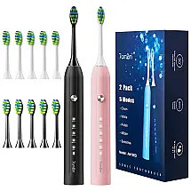 Escova de Dentes Elétrica Recarregável com 5 Modos e Temporizador, 7AM2M AM101, Verde