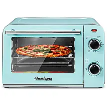 Forno Elétrico de Bancada Retro com 5 Níveis de Temperatura e Temporizador, 1300W, 110v, ELITE GOURMET ETO1200BL, Azul