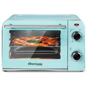 Forno Elétrico de Bancada Retro com 5 Níveis de Temperatura e Temporizador, 1300W, 110v, ELITE GOURMET ETO1200BL, Azul