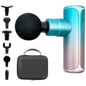 Massageador Pistola Elétrico Profissional Sem Fio com 6 Acessórios, FORMANO FM02, Azul e Rosa