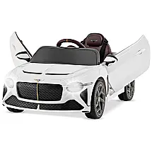 Carro Elétrico Infantil a Bateria com Controle Remoto, Portas de Tesoura, Luzes e Efeitos Sonoros, 12V, Costzon, Branco