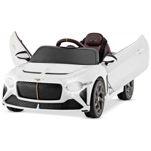 Carro Elétrico Infantil a Bateria com Controle Remoto, Portas de Tesoura, Luzes e Efeitos Sonoros, 12V, Costzon, Branco