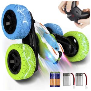 Carrinho de Controle Remoto 2.4Ghz 4WD Dupla Face 360 com 2 Baterias Recarregáveis, REAPP, Branco