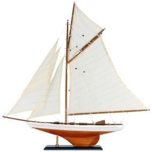 Veleiro Decorativo Columbia America's Cup de Madeira, Escala 1:163 com Detalhes Complexos e Autênticos, NAUTIMALL