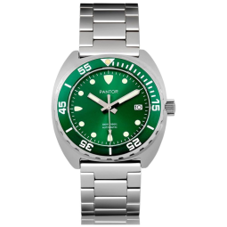 Pantor Sealion Relógio Masculino Analógico Cristal de Safira, Aço Inoxidável