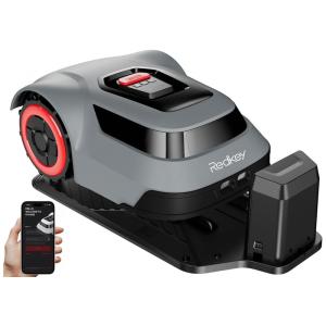 Robô Cortador de Grama Redkey MGC1000 Cinza com Fio Perimetral 180m para 1000m², Inclinação 45%, 70min Autonomia, Recarga Automática