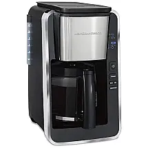 Cafeteira Elétrica Programável Programável até 12 xícaras Opções de Fermentação Inoxidável, HAMILTON BEACH 46320, Prateado