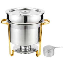 Caldeirão Rechaud Aquecedor de Sopa 4 L em Aço Inoxidável com Tampa, Restlrious