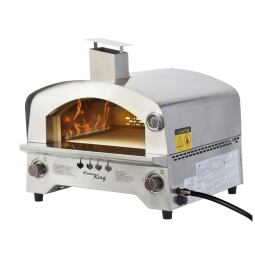 Forno de Pizza a Gás Portátil Aço Inoxidável, Flame King, Prata