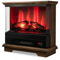 Lareira Elétrica Portátil com Controle Remoto, Vista de 3 Lados, 7 Efeitos de Chama e Proteção Contra Superaquecimento, 110V 1400W