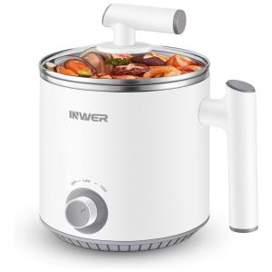 INWER Panela Elétrica 1.6L Multifuncional, Aço Inoxidável, 110V, Branco