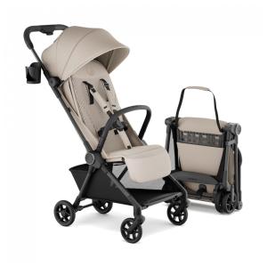 Carrinho de Bebê Mompush Nexis Carbono Khaki - Ultraleve 6,3 kg, Dobrável Automático 1s, Reclinação Total, Capota UPF 50+, JPMA