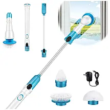 Vassoura Elétrica Rotativa 360 sem Fio com Cabo Flexível e 3 Acessórios, 110v, STICQUE, Azul