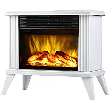 Aquecedor Elétrico Mini Lareira DONYER POWER 110V com Controle Remoto e Chamas 3D Ajustáveis, Branco