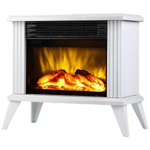 Aquecedor Mini Lareira Elétrica com Controle Remoto e Chamas 3D Ajustável, Branca, 110v, DONYER POWER, Branco