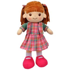 Boneca de Pano Interativa Linzy Toys Little Sweet Hearts, Roupas Removíveis, Estilo Xadrez