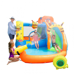 Parque Aquático Inflável e Casa de Saltos com Tema de Abelha - Diversão Molhada e Seca para Crianças!Doctor Dolphin