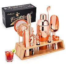 Kit Bn Profissional 15 Peças em Aço Inoxidável com Suporte e Livro de Receitas, CUBOVIE, Dourado