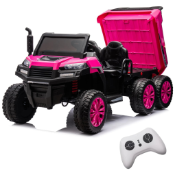 Caminhão Infantil Elétrico de 2 Lugares com Controle Remoto e Caçamba, 24V Isobene