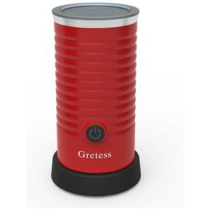 Gretess JC A2R Espumador de Leite 4 em 1 Elétrico Automático com Dois Batedores, Preto