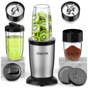 Liquidificador para Vitaminas com 9 Acessórios 850W, 110v, OSEYM PB 2106, Cinza