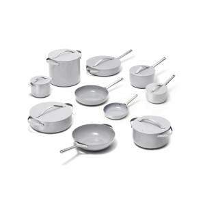 Conjunto de Panelas Cerâmicas Caraway Cinza Antiaderente sem PTFE/PFAS 24 Peças com Organizadores