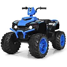 Kids Quadriciclo Elétrico 1 Assento 12V, com Luzes de LED, MP3, COSTZON, Azul