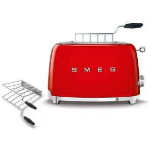 Torradeira Smeg 2 Fatias com Suporte para Sanduíche, Vermelha