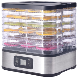 Desidratador de Alimentos HOPERAN, 6 Bandejas, Controle de Temperatura 75°C, Temporizador 72H, 400W